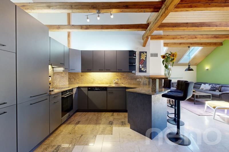 Einzigartige Dachgeschosswohnung mit Cheminée und Sichtbalken (4)