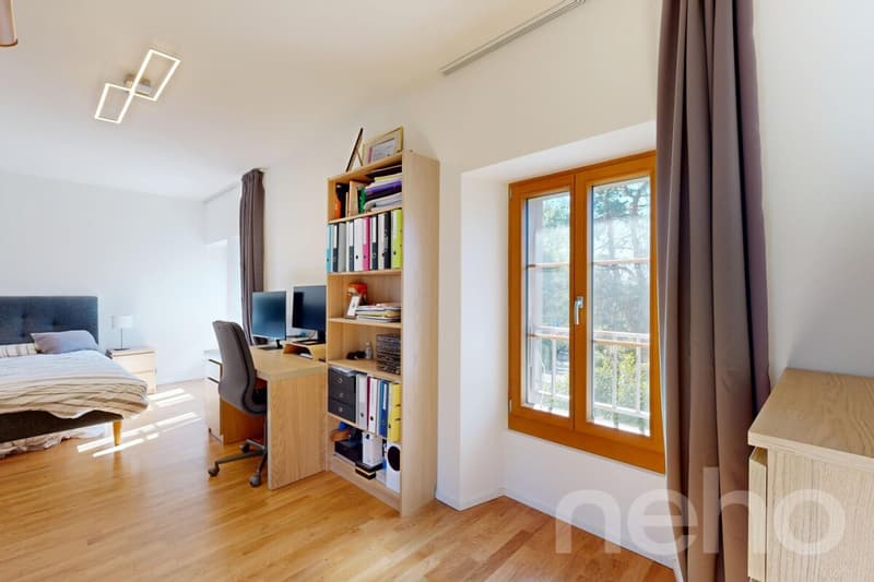 Maison mitoyenne familiale à Bernex avec jardin et beaux volumes (8)