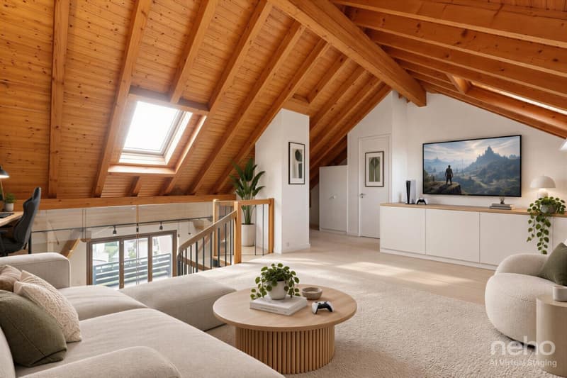 Duplex en attique avec vue lac panoramique à Blonay (4)