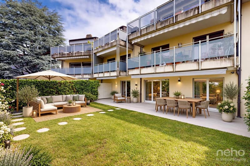 Rez-de-jardin 5,5 pièces à Morges, rénové, jardin privé (1)