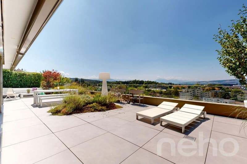 Exklusive Terrassenwohnung mit 104 m² Terrasse und Alpenblick (1)