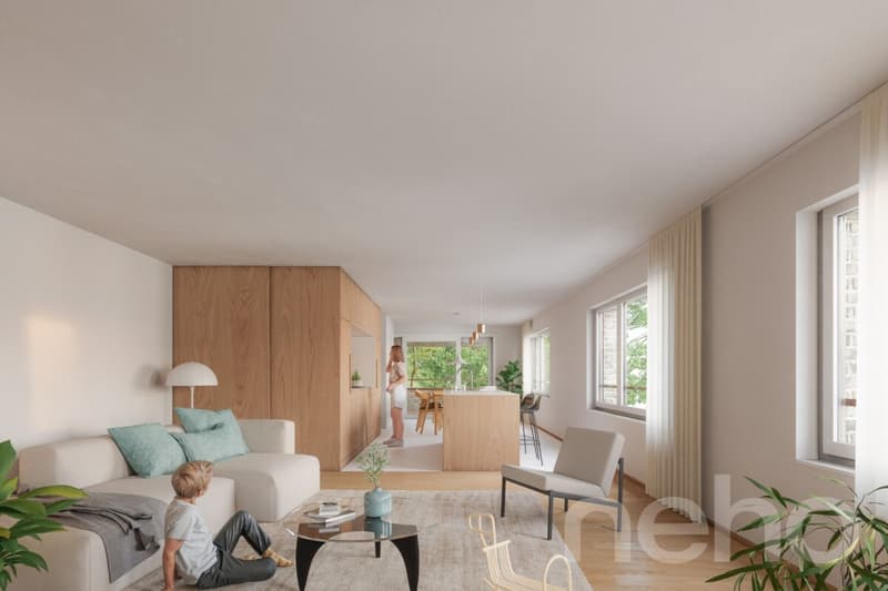 Appartement de 4,5 pièces, avec loggia protégée face à la forêt (3)