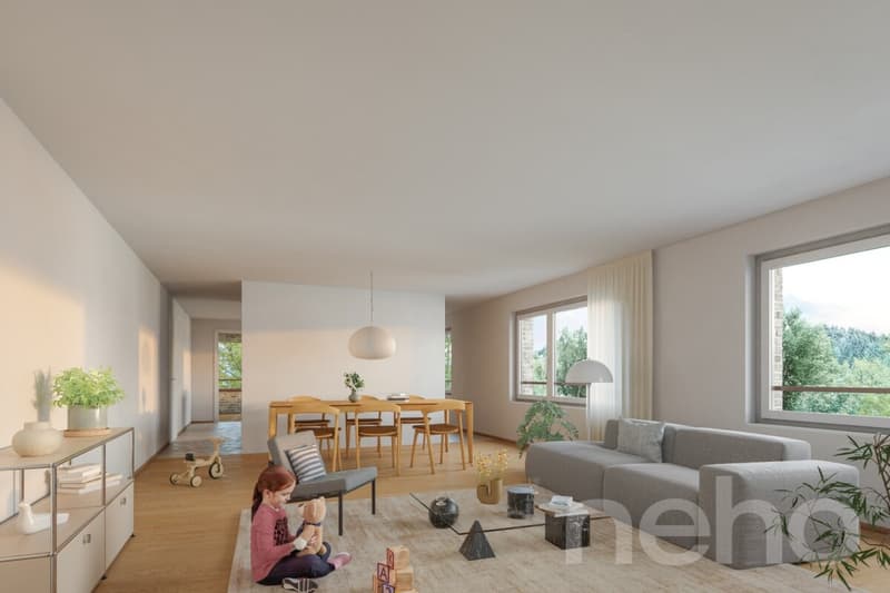 Appartement de 4,5 pièces, avec loggia protégée face à la forêt (2)