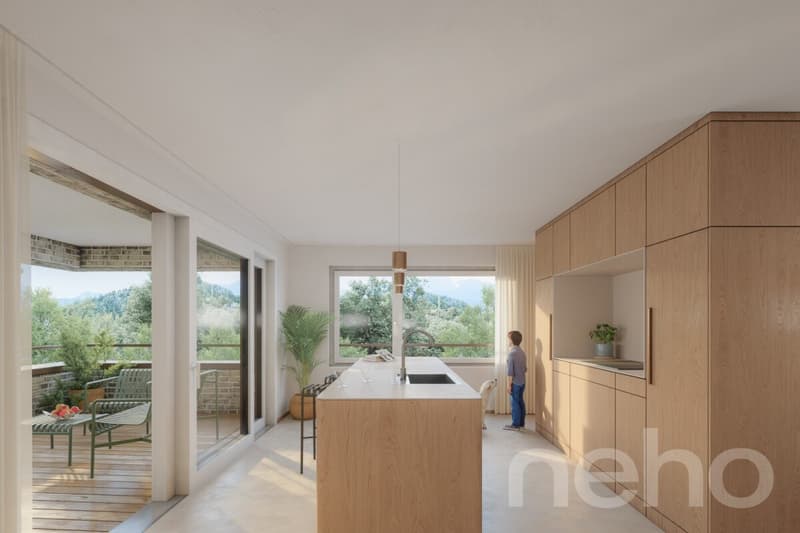 Appartement de 4,5 pièces, avec loggia protégée face à la forêt (4)