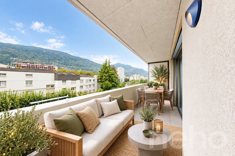 Sion : appartement de 3,5 pièces lumineux avec grand balcon (1)
