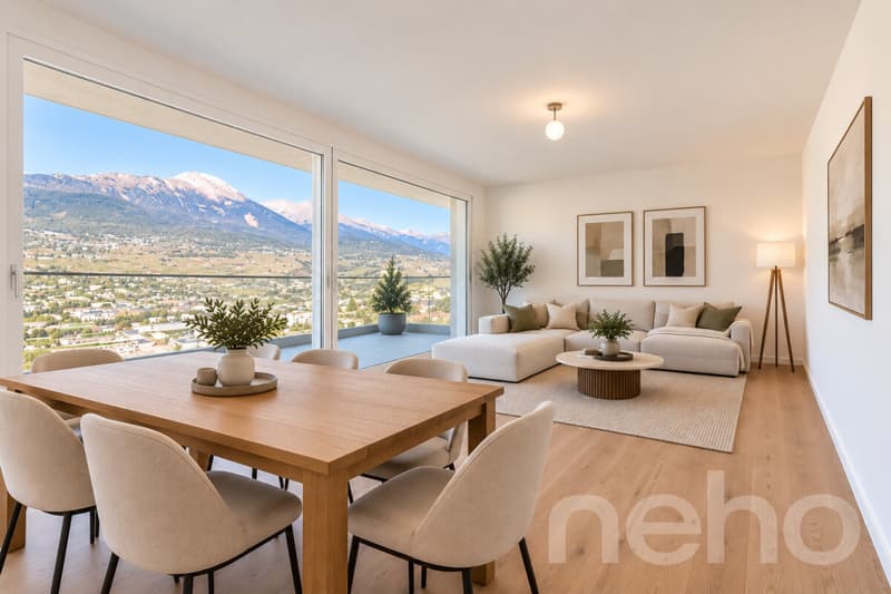Appartement de 3,5 pièces avec balcon et vue panoramique à Salins (2)