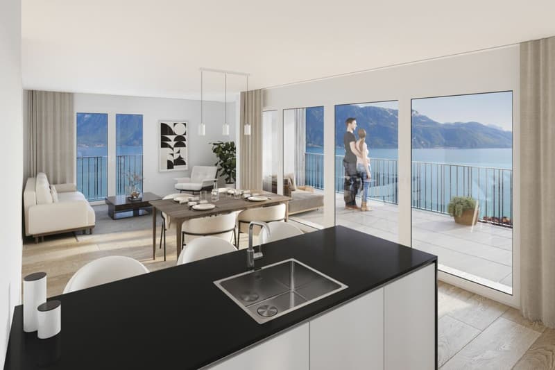 Chexbres : Magnifique appartement avec grande terrasse de 53m2 et vue partielle sur le Lac (4)
