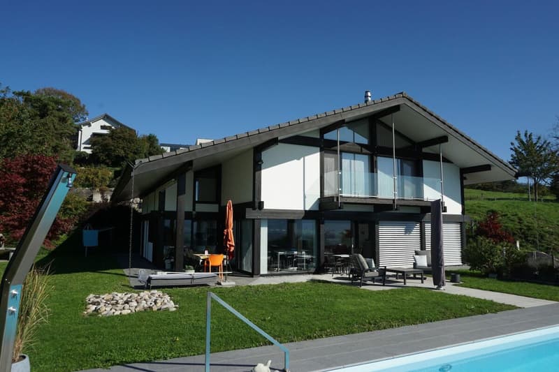 ARI-244 Splendide villa d'architecte avec piscine et vue imprenable sur le hauts de Delémont (1)