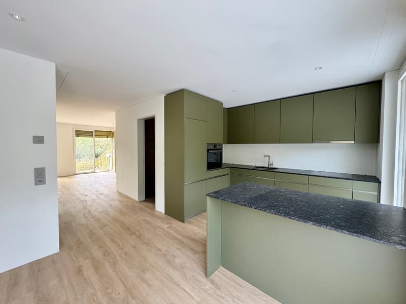 Vorplatz/Küche/Gang zu Wohnzimmer