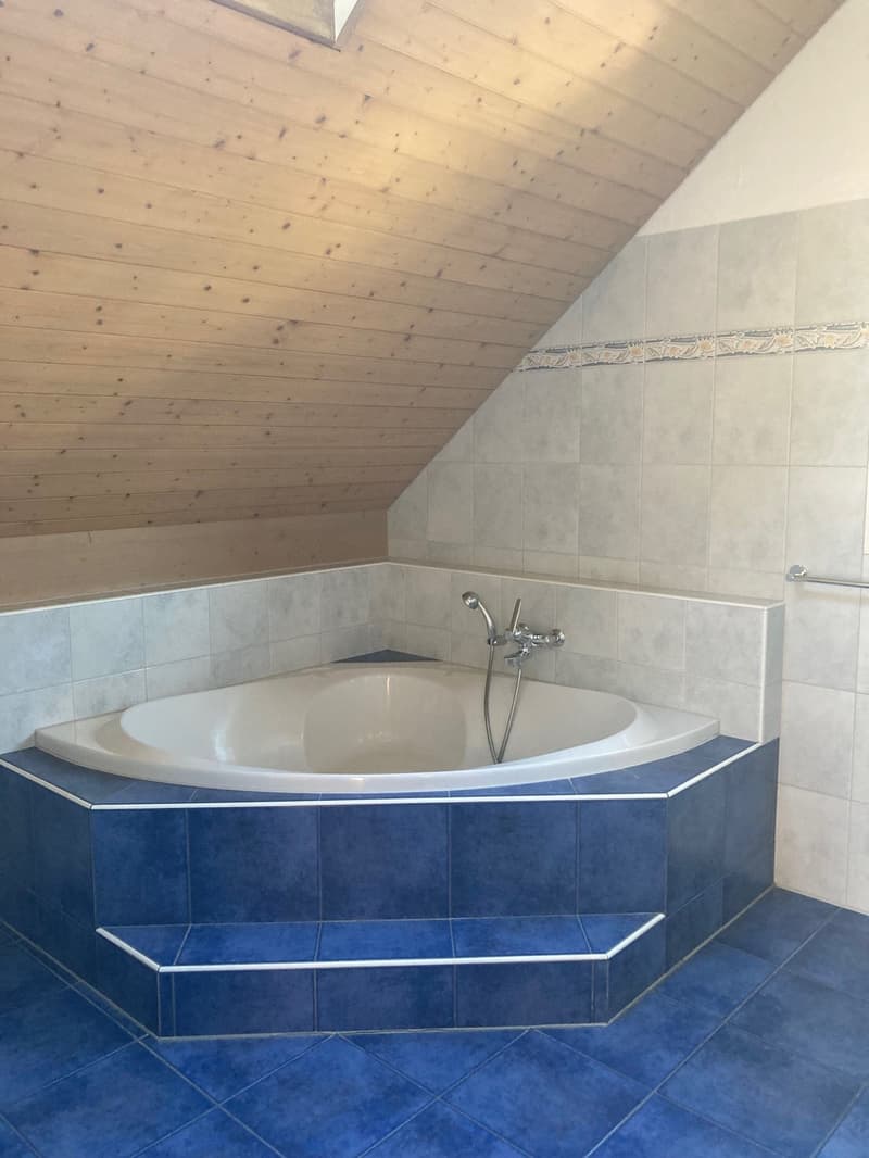 Badezimmer mit Badewanne und Dusche