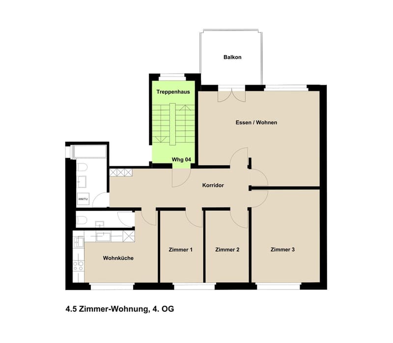 Luxeriöse sanierte 5.5 Zimmer Altbau Wohnung mit Balkon im Zentrum von Herisau (11)