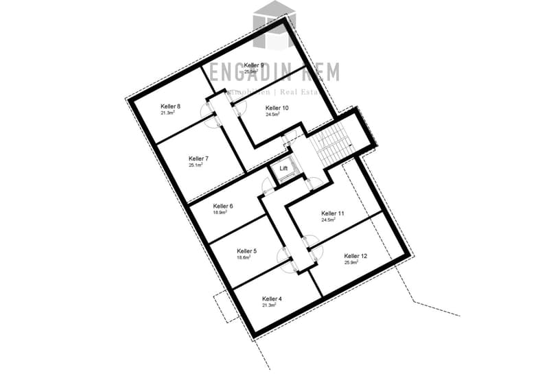 1. Untergeschoss Haus B