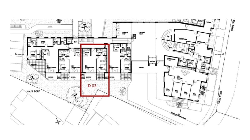 Highlighted living room, kitchen, 2 bedrooms, 2 bathrooms, balcony, cafe/restaurant, office