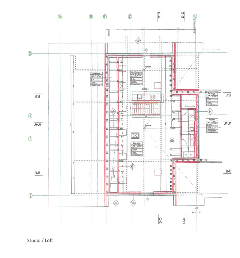 Entrance, living area, kitchen, bathroom, storage