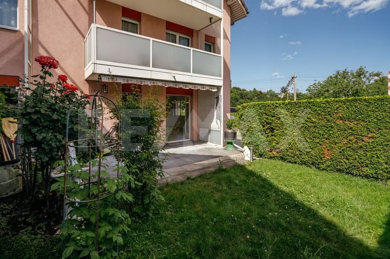 Gut angebunden: unkomplizierte 3½-Zimmer-Wohnung mit Garten (1)