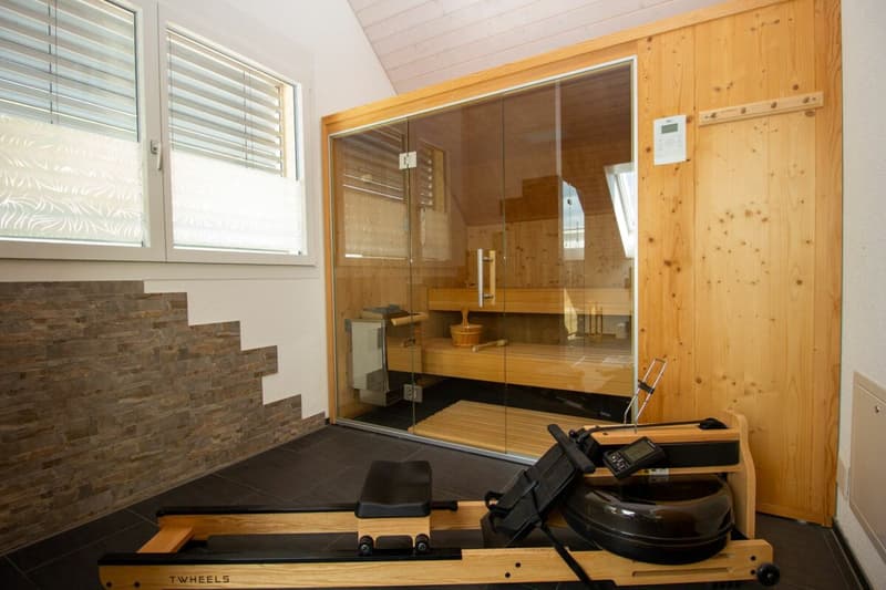 Badezimmer Dachgeschoss mit Sauna