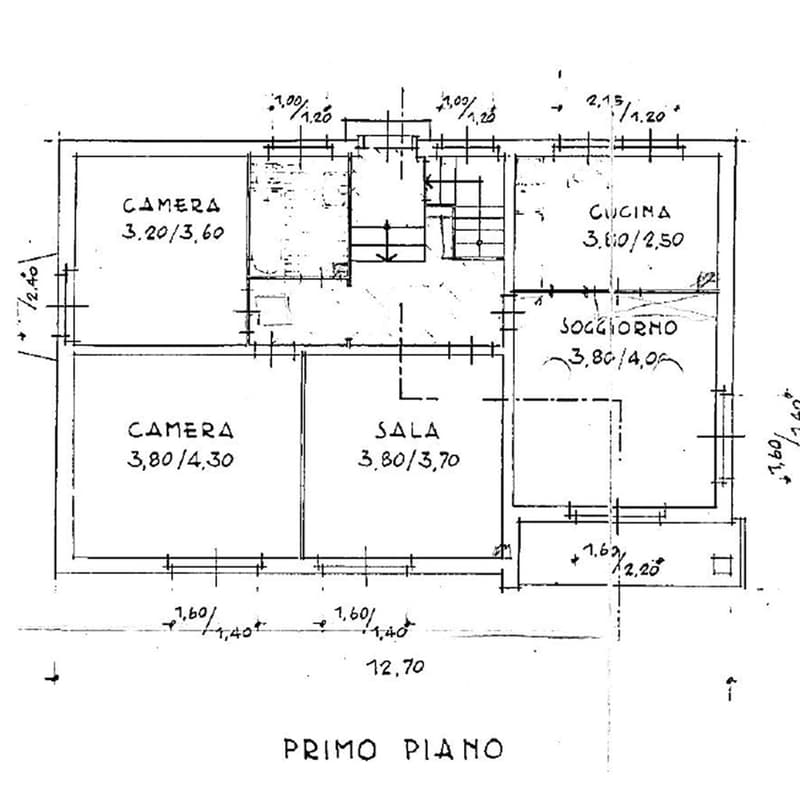 The image shows a floor plan with a living room, kitchen, two bedrooms, and a balcony.