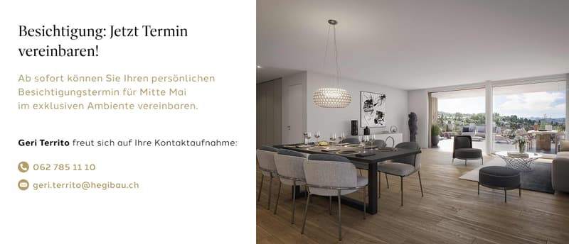 Dining room with a large table, chairs, and a chandelier. Large glass doors leading to a balcony with a view.
