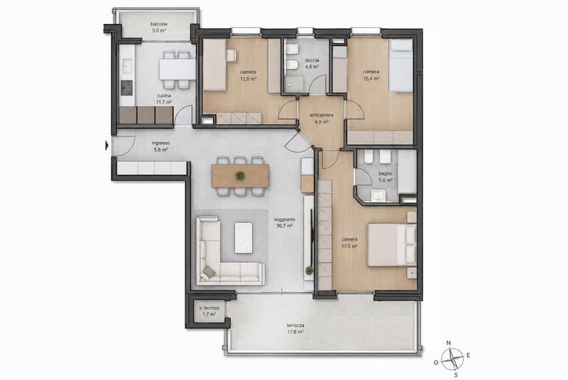 RENT TO BUY - AMPIO 4.5 LOCALI CON 2 TERRAZZE A VACALLO (10)