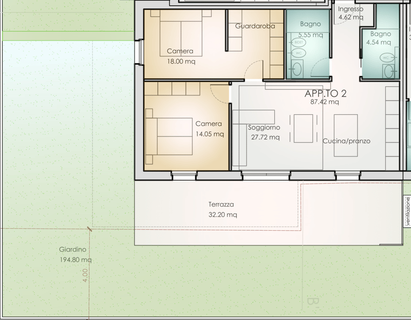 BELLISSIMO E MODERNO 3.5 CON GIARDINO PRIVATO A VACALLO (7)
