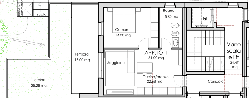 BELLISSIMO 2.5 LOCALI CON GIARDINO PRIVATO A VACALLO (7)