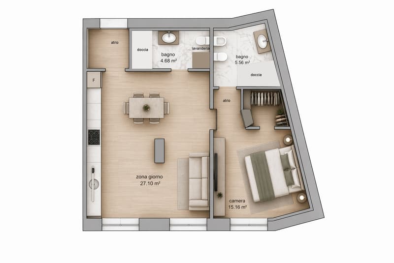 AMPIO E NUOVO PIED-Ã-TERRE DI 2.5 LOCALI A LUGANO CENTRO (5)