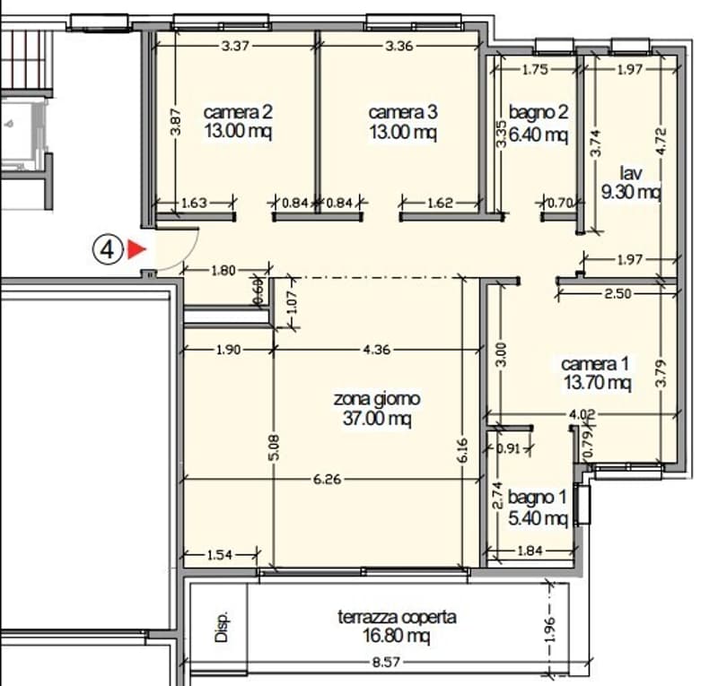 NUOVO 4.5 LOCALI CON BALCONE E VISTA APERTA A BELLINZONA (11)