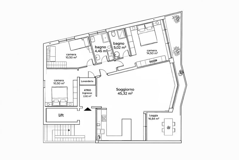 MODERNO 4.5 LOCALI VISTA LAGO IN ZONA CENTRALE A LUGANO (10)
