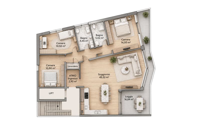 MODERNO 4.5 LOCALI VISTA LAGO IN ZONA CENTRALE A LUGANO (9)