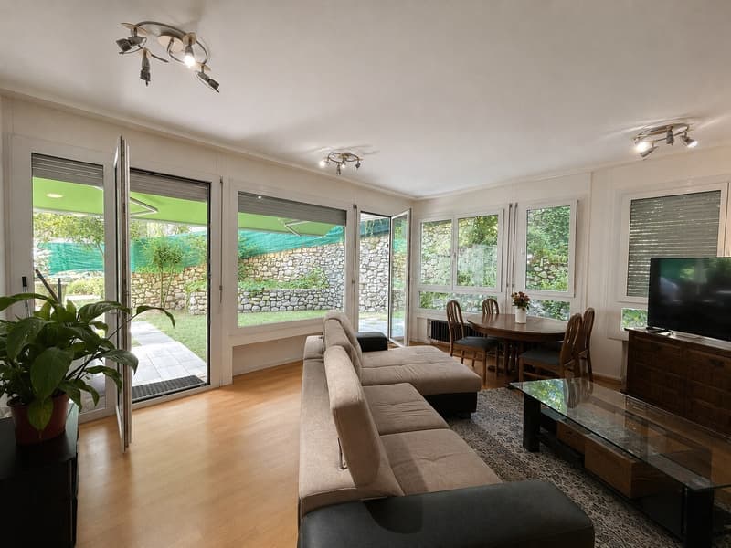 GRANDE 3.5 LOCALI CON AMPIO GIARDINO PRIVATO A LUGANO BESSO (1)