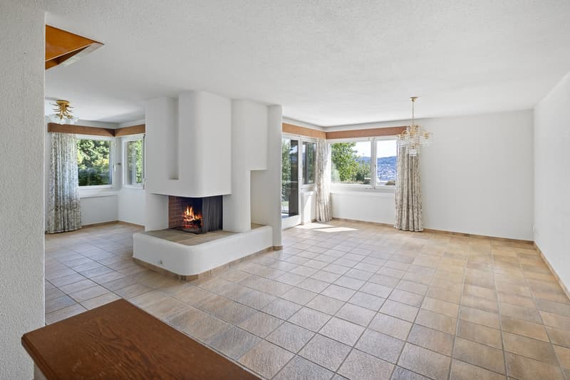 Wohnzimmer mit Cheminée