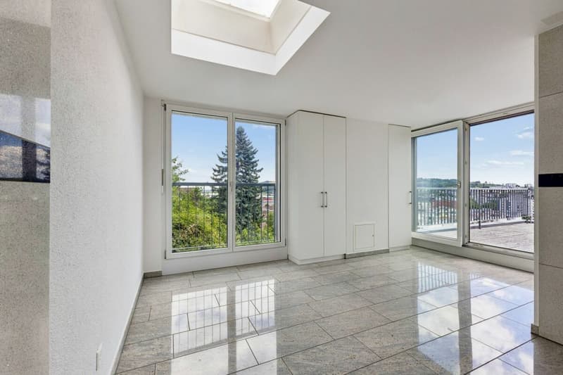 Attikabereich mit Dachterrassenzugang