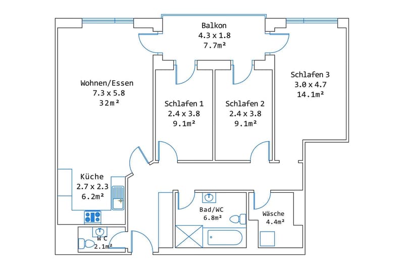 Helle wunderschöne neu renovierte 4.5-Zimmer-Wohnung an zentraler Lage. (39)