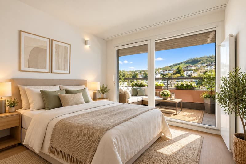 3.5-Zimmer-Attikawohnung in Zug mit zwei Terrassen und Seesicht (9)