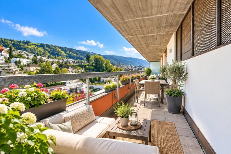3.5-Zimmer-Attikawohnung in Zug mit zwei Terrassen und Seesicht (2)