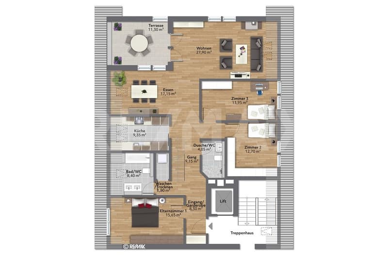 5 ½ ZIMMER ATTIKA-MAISONETTE-WOHNUNG MIT TERRASSE (11)