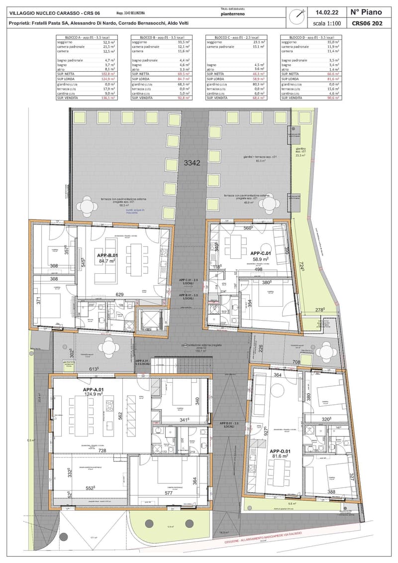 multiple apartment floor plans including rooms layout and areas