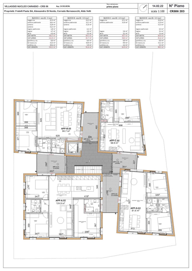 6 apartment units with different floor plan and size