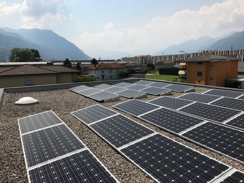Roof with solar panels