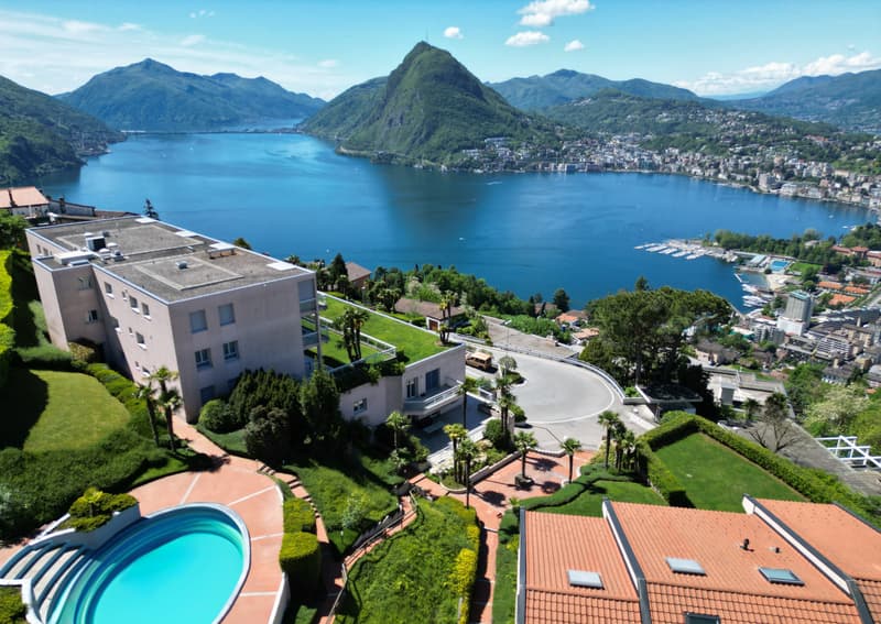 Appartamento ad Aldesago con Vista sul Lago di Lugano, Città e Monti (1)