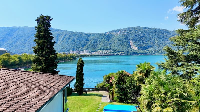 Villa Fonte Lago di Lugano con Darsena e Piscina in vendita a Bissone (3)