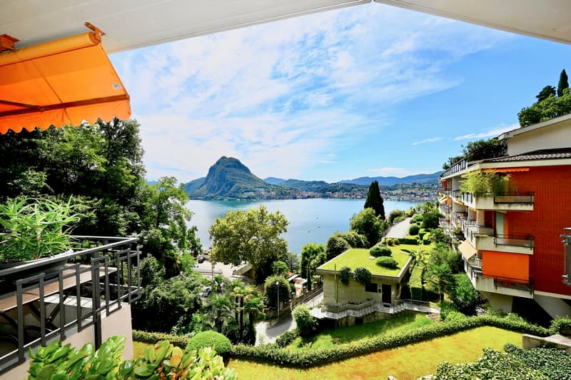 Appartamento con Meravigliosa Vista sul Lago di Lugano e sulla Città (1)