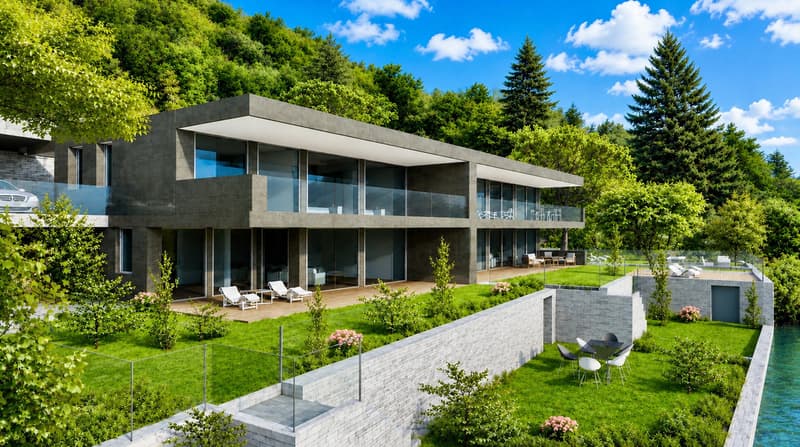 Lussuosa Villa Gemellare Fronte Lago di Lugano con Darsena Privata (3)