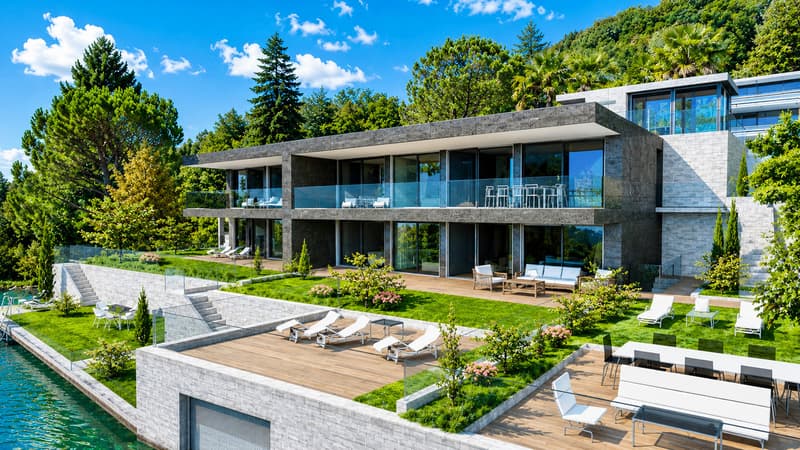 Lussuosa Villa Gemellare Fronte Lago di Lugano con Darsena Privata (2)