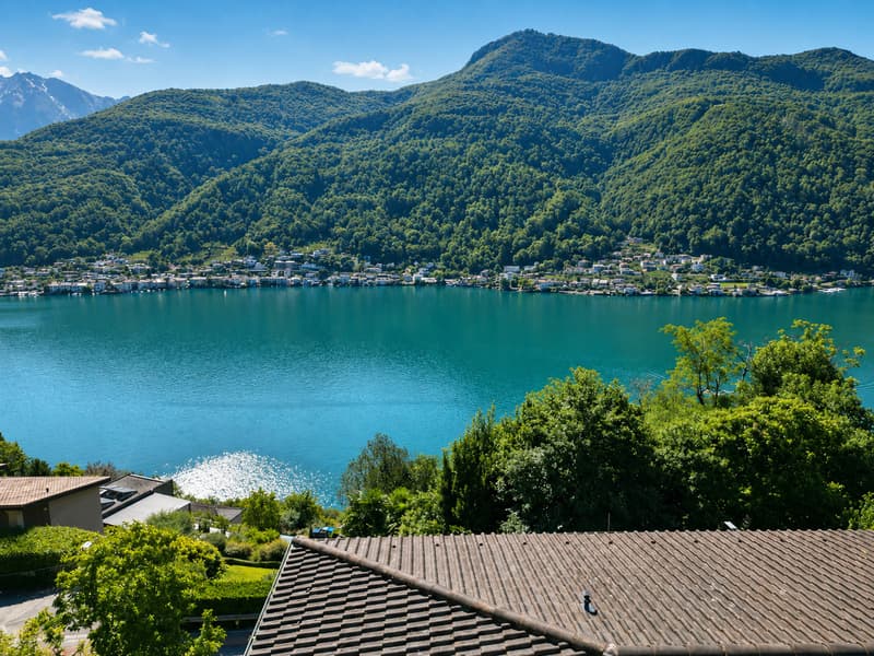Villa Panoramica con Splendida Vista Lago di Lugano a Morcote (7)