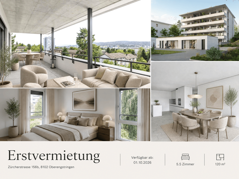 Erstvermietung Rehpark – grosszügige 5.5-Zimmerwohnungen (1)