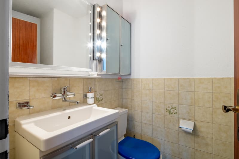 Praktische Gästetoilette mit Platz für eine Waschmaschine
