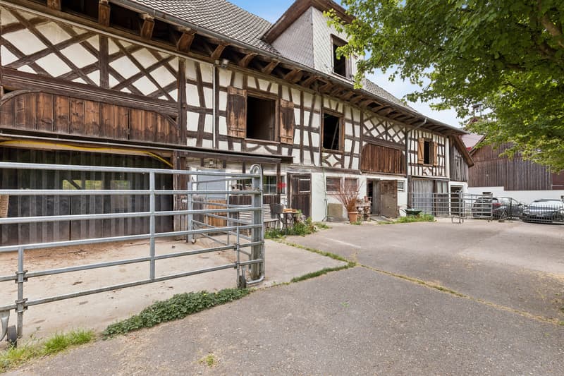 Westfassade, Zufahrt Mühle
