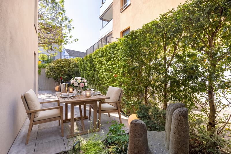 Das Nutzungsrecht ist für den gesamten Aussenbereich rund um die Wohnung