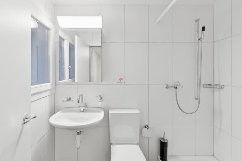 Das Badezimmer des Gästezimmers im Untergeschoss